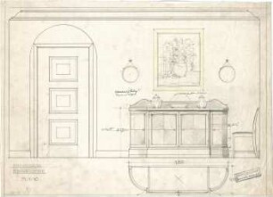 Littmann, Max; Bocksberg; Hofgut, Landhaus - Speisezimmer (Teilgrundriss, Ansicht)
