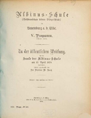 Programm. 5. 1877/78