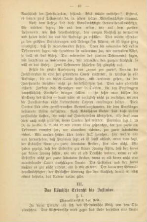 III. Das Römische Erbrecht bis Justinian