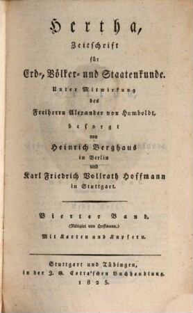 Hertha : Zeitschrift für Erd-, Völker- und Staatenkunde. 4. 1825