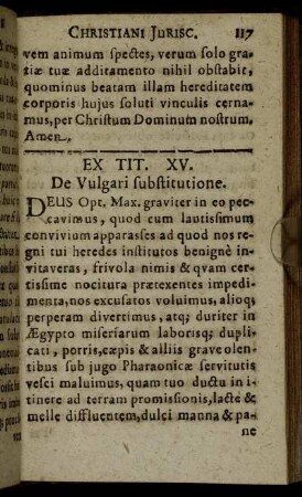 Ex Tit. XV. - Ex Titul. XXV.