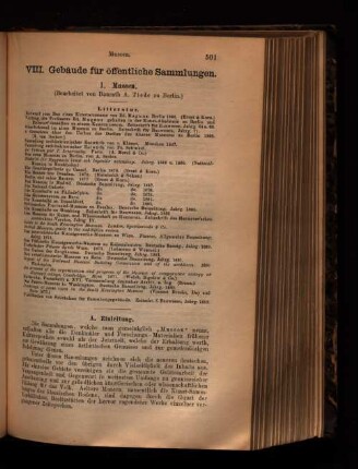VIII. Gebäude für öffentliche Sammlungen.