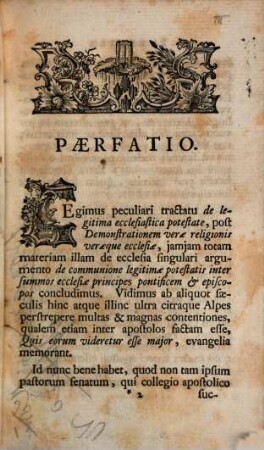 De communione potestatis ecclesiasticae inter ... Pontificem et episcopos