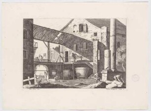Hof eines Bauernhauses, aus einer Folge von Landschaften nach Marco Ricci, Bl. 11