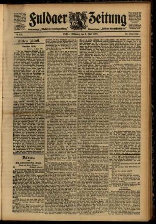 Erste Ausgabe vom Mittwoch, den 05. Juni 1907.