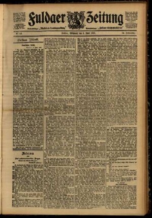 Erste Ausgabe vom Mittwoch, den 05. Juni 1907.