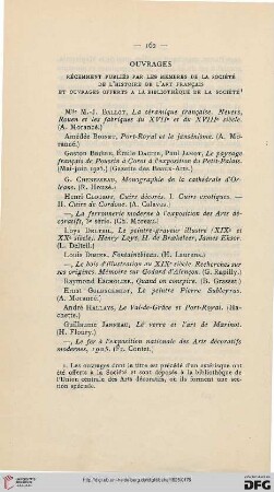 Ouvrages récemment publiés par les membres de la Société
