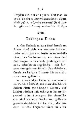 XVIII Gediegen Eisen