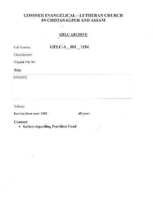 FINANCE