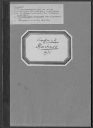 Lauffen/Neckar: Pfarrbericht 1933