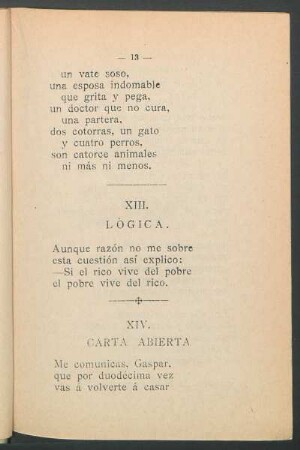 XIII. - Lógica.