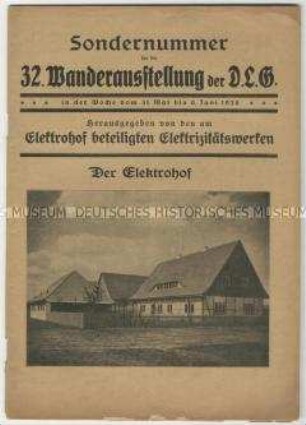 Die Elektrizität in der Landwirtschaft in einer Sonderausgabe der D.L.G. anlässlich der 32. Wanderausstellung