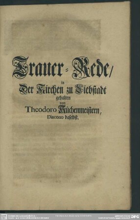 Trauerrede : Trauer-Rede