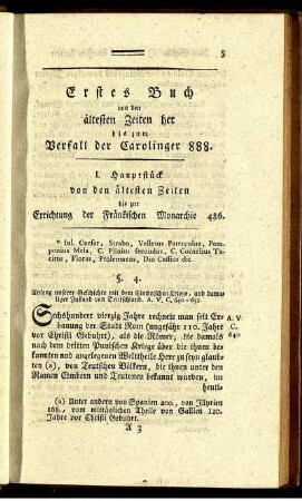 I. Hauptstück von den ältesten Zeiten bis zur Errichtung der Fränkischen Monarchie 486.