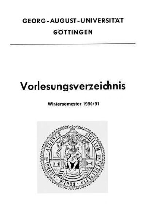 WS 1990/91: Vorlesungsverzeichnis