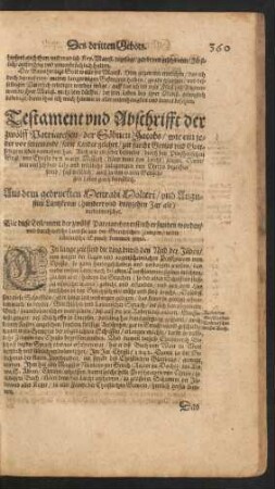 Testament und Abschrifft der zwölf Patriarchen/ ...