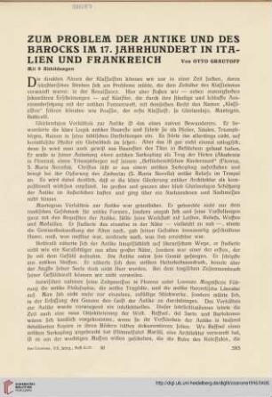 7: Zum Problem der Antike und des Barocks im 17. Jahrhundert in Italien und Frankreich