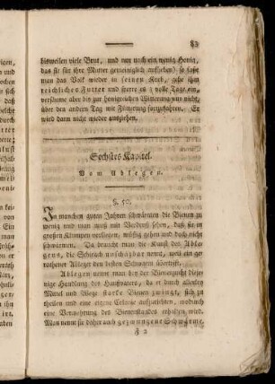 Sechstes Kapitel. Vom Ablegen.