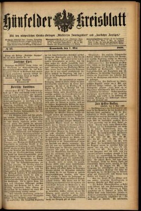 Ausgabe vom Samstag, den 07. Mai 1898.