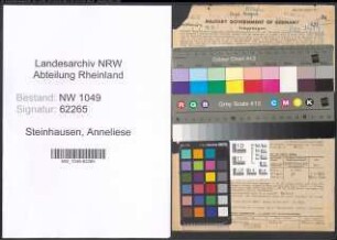 Entnazifizierung Anneliese Steinhausen , geb. 03.12.1919 (Referendarin)
