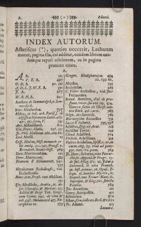 Iii7r, Index Autorum