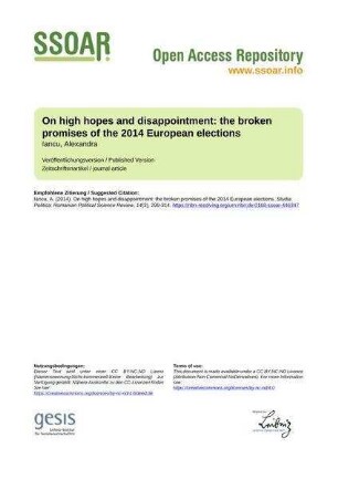 On high hopes and disappointment: the broken promises of the 2014 European elections