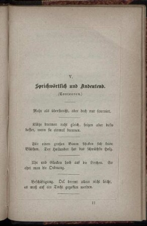 V. Sprichwörtlich und Andeutend