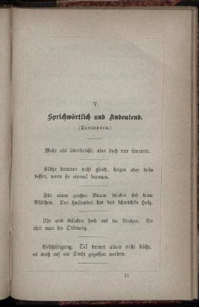 V. Sprichwörtlich und Andeutend