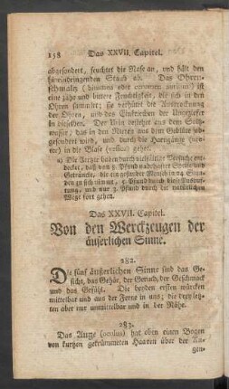 Das XXVII. Capitel. Von den Werckzeugen der äußerlichen Sinne