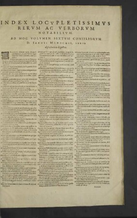 Index locupletissimus rerum ac verborum notabilium.