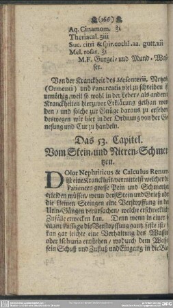 Das 53. Capitel. Vom Stein- und Nieren-Schmertzen