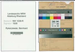 Entnazifizierung Bernhard Rykaczewski , geb. 00.00.0000 (Polizeiwachtmeister)