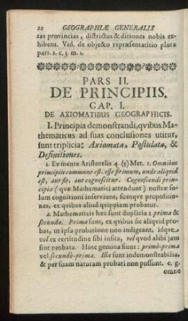 Cap. I. De Axiomatibus Geographicis.