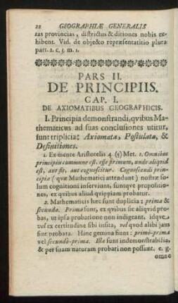 Cap. I. De Axiomatibus Geographicis.