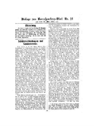 Schülerverbindungen und Schülervereine : Beilage zum Korrespondenz-Blatt Nr. 19