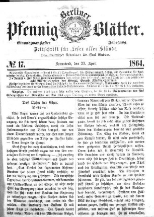 No. 17, Sonnabend, den 23. April 1866