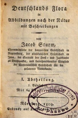 Deutschlands Flora in Abbildungen nach der Natur mit Beschreibungen, 1,7