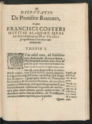 X. Disputatio De Pontifice Romano ...