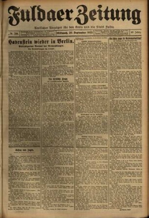 Ausgabe vom Mittwoch, den 20. September 1922.