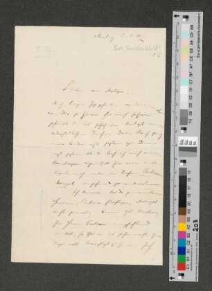 Brief an Werner von Melle