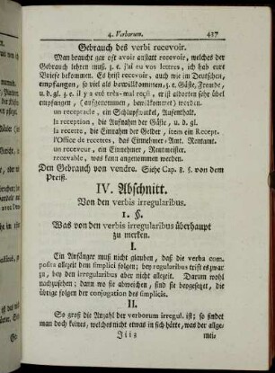 IV. Abschnitt. Von den verbis irregularibus.