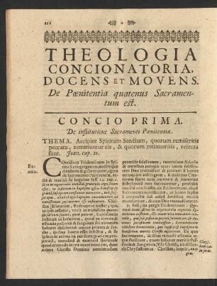 Theologia Concionatoria, Docens Et Movens. De Poenitentia, quatenus Sacramentum est.