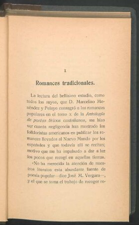 I. Romances tradicionales.