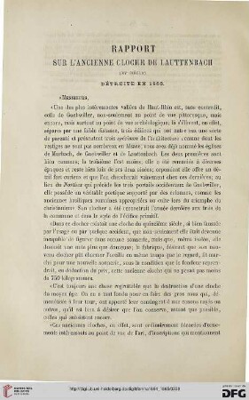 2.Ser. 3.1864/65: Rapport sur l'ancienne cloche de Lauttenbach