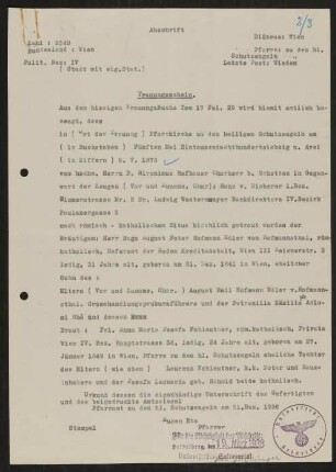 Material zu Hugo August Peter von Hofmannsthal sen. und Anna von Hofmannsthal
