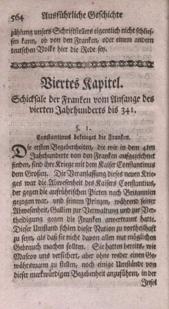 Viertes Kapitel. Schicksale der Franken vom Anfange des vierten Jahrhunderts bis 341.