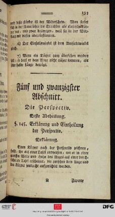 Fünf und zwanzigster Abschnitt