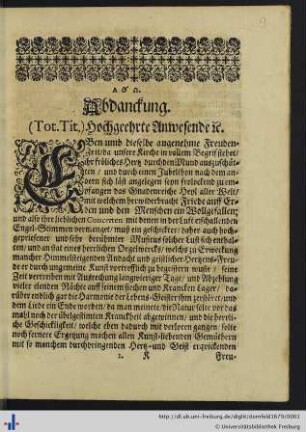 Abdanckung.