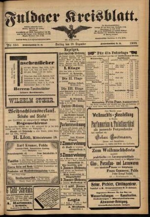 Dritte Ausgabe vom Freitag, den 18. Dezember 1903.