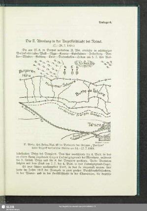 Anlage 6. Die II. Abteilung in der Angriffsschlacht bei Reims : (7.-28.7.1918)